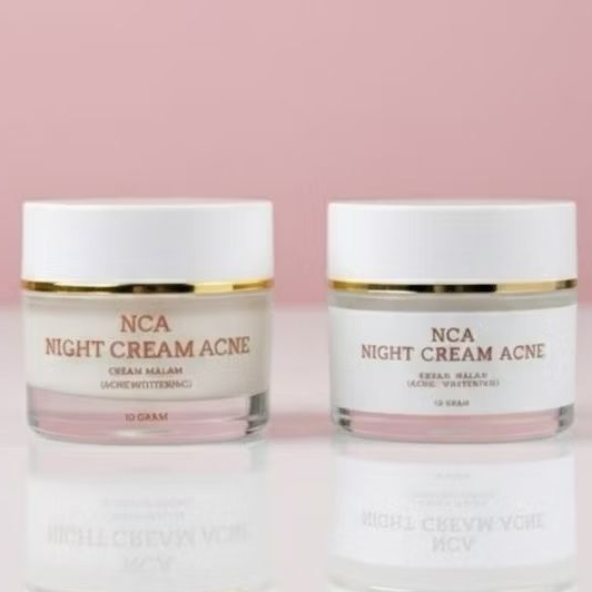 NCA night acne whitening night cream acne glowing murah msglow mkskin L'oreal hadalabo Ella ellena E