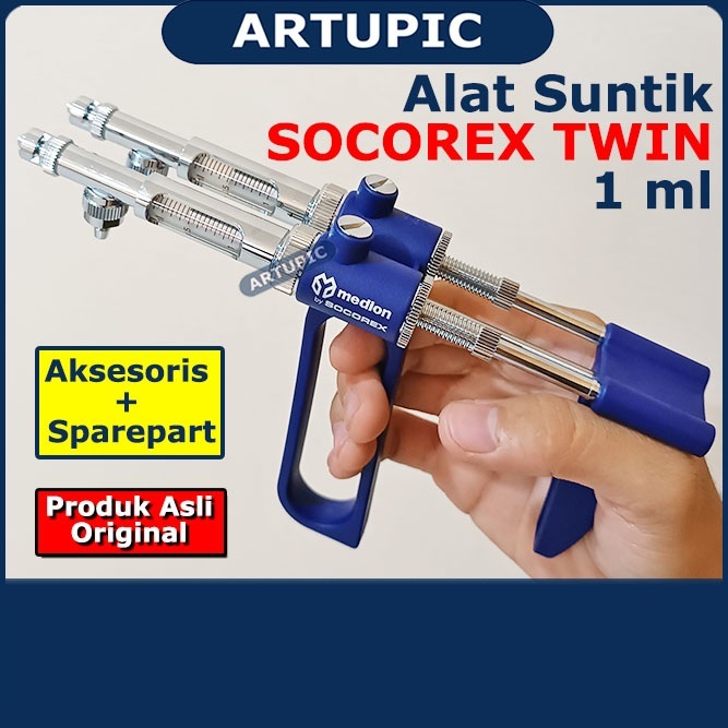 Socorex TWIN 1 ml Alat Suntik Hewan Double Medion Swiss Original Suntikan Ayam Socorex Dobel 1ml