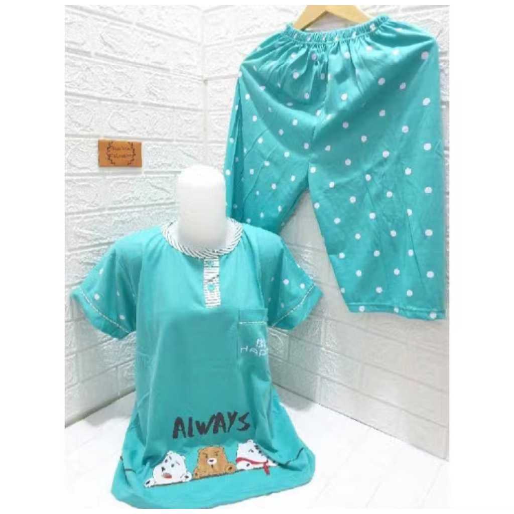 Baju Tidur Jumbo Wanita 3XL Ada Saku Busui || Baju Tidur Wanita Jumbo 3XL Bordir Adem