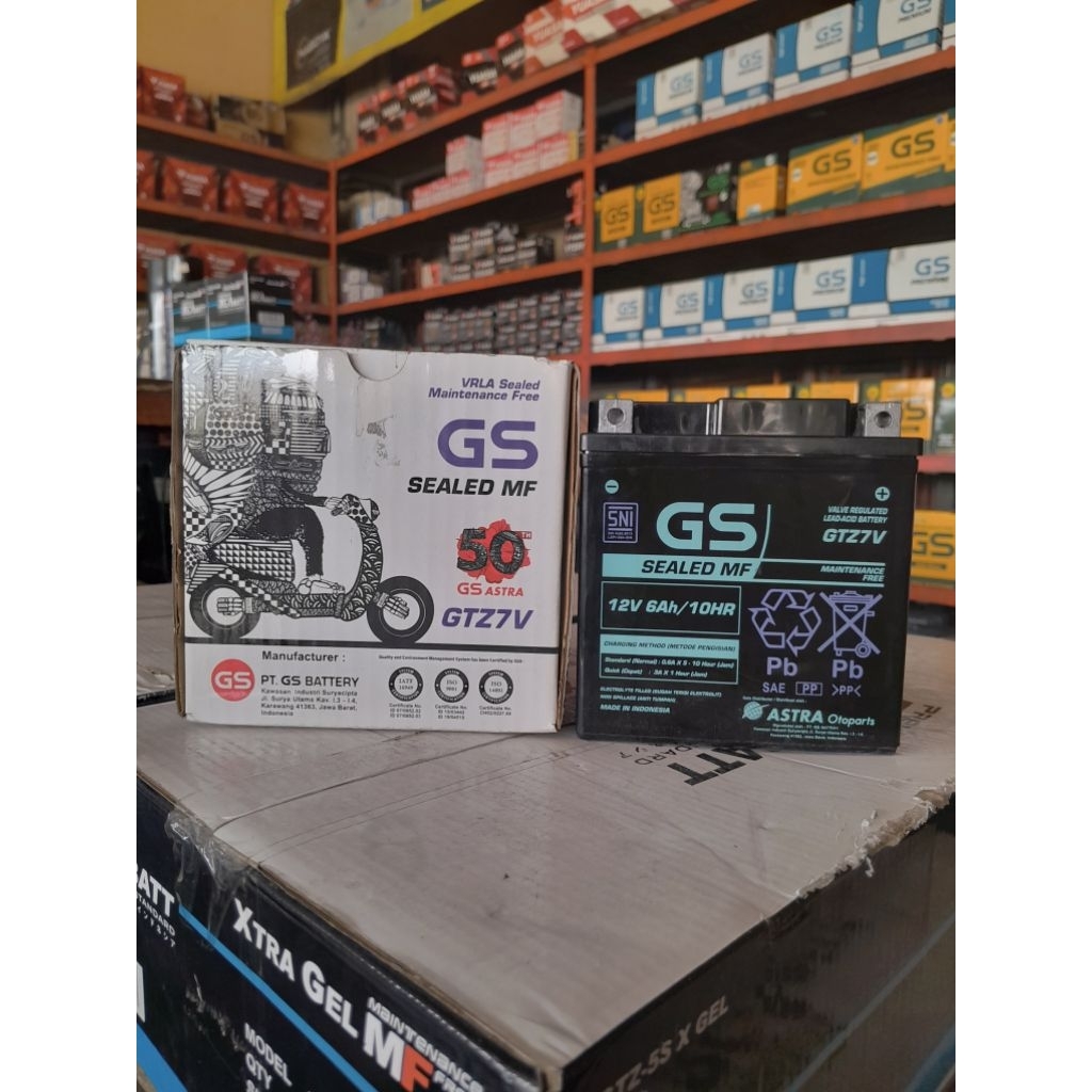 ORIGINAL AKI GS ASTRA GTZ7V - 6 AH AKI MOTOR LEXI 2018, LEVI TH’18, MT-250, NMAX 150, NMAX 155 (UNDE