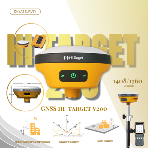 GPS Hi-Target V200 Fullset GPS RTK GNSS Hi-Target V200 GPS Geodetik Hi-Target V200 Receiver Terbaru