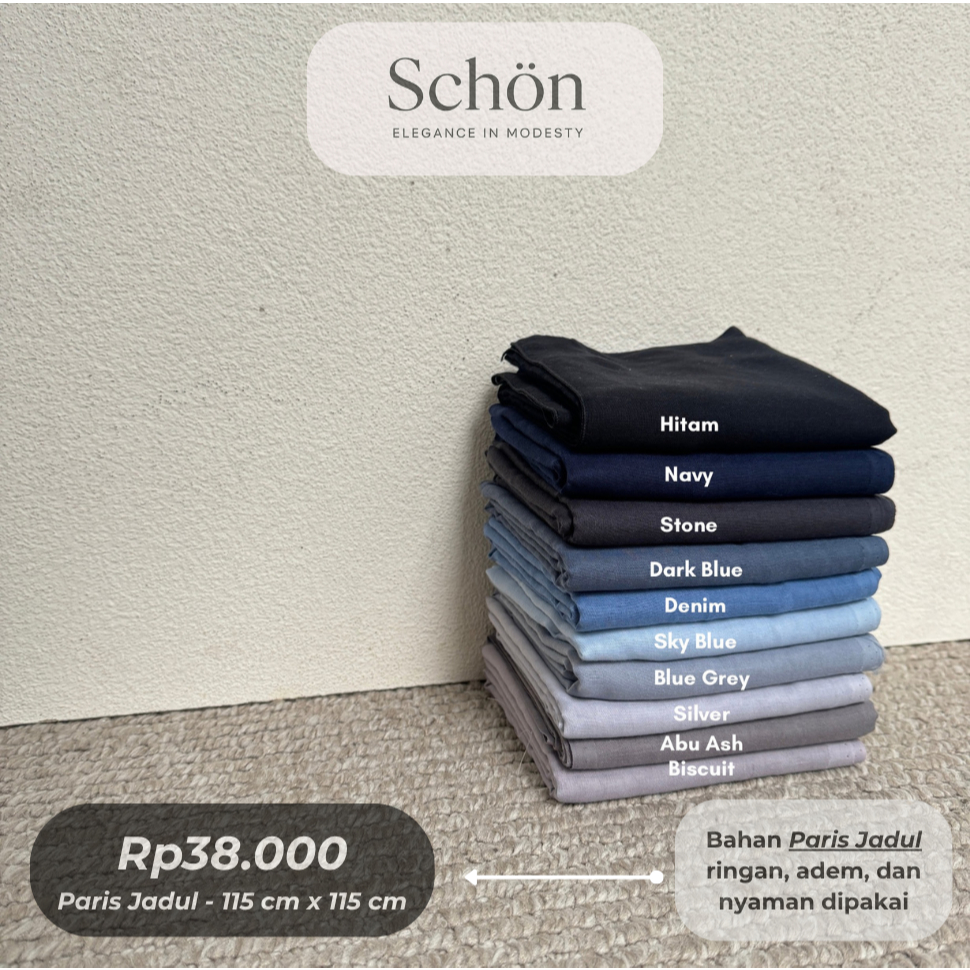 SCHÖN VEIL – Paris Jadul Segi Empat bahan Paris Jadul Premium | Adem, Ringan di Kepala, dan Gampang 