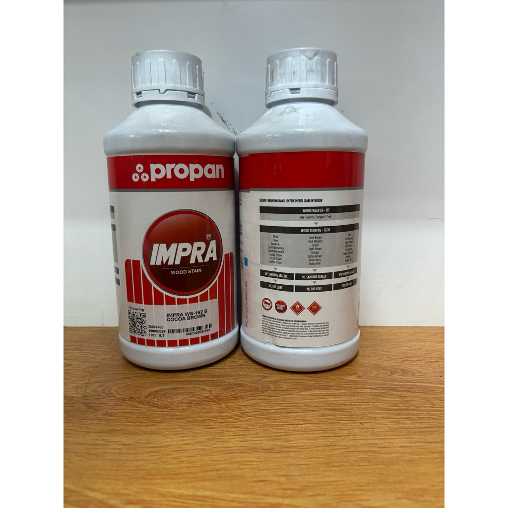 impra woodstain-ws162b-cocoa brown-1liter-cat kayu,cat transparan,interior,propan,warna,woodstain,ku