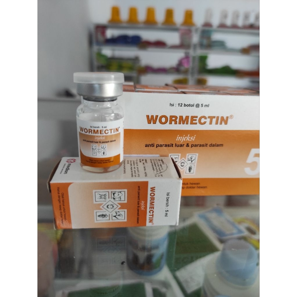 Wormectin Injeksi 5 ml – Obat Anti Parasit Luar & Dalam | Cacing, Kutu, Caplak, Tungau – Sapi, Kambi