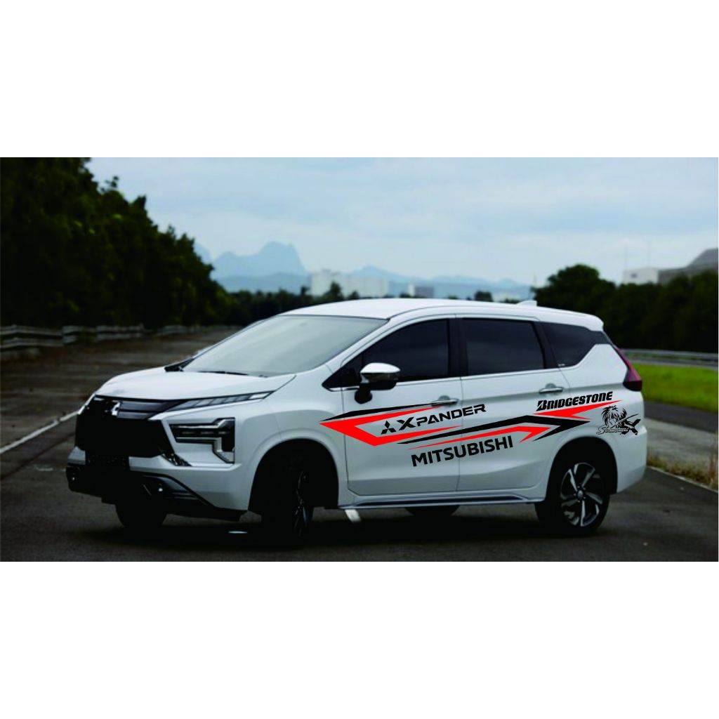 stiker mobil mitsubishi expander cross model samurai japan cuting stiker lis bodi samping terbaru ke