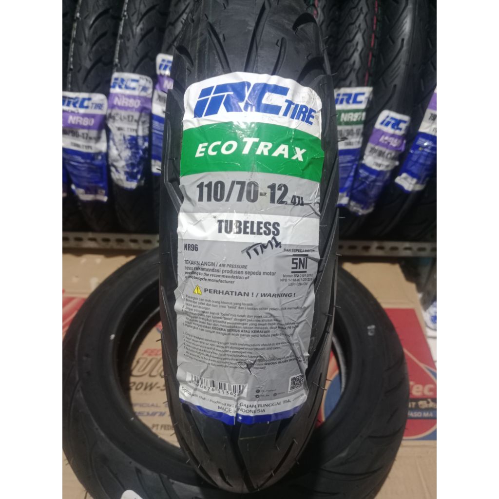 IRC 110/70-12 Ecotrax BAN LUAR IRC RING 12 TUBELESS