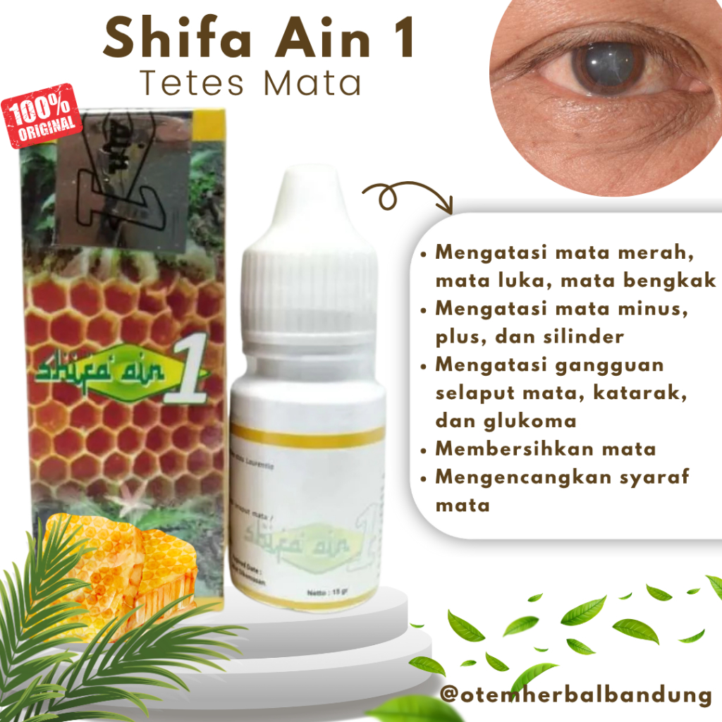 Syifa Aini 1 Tetes Mata Herbal Asli Obat Katarak Glaukoma dan Rabun Jauh Dekat