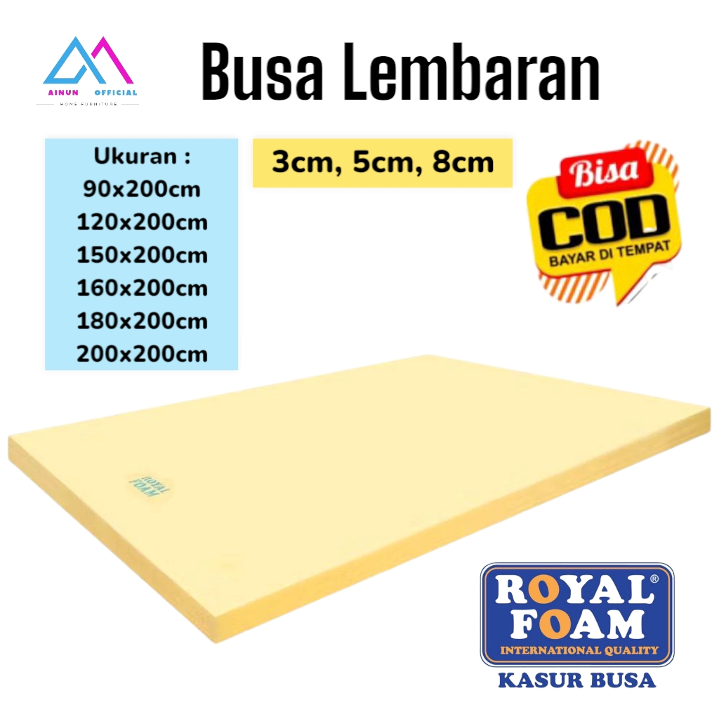 BUSA LEMBARAN Tebal 3cm, 5cm, 8cm Royal Foam Original Furniture Busa yellow / kuning
