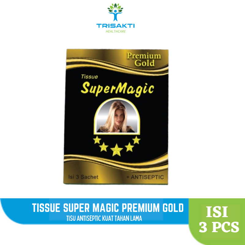 Tisu Magic Man Premium Gold - 3 Sachets - Tissue Magic Tahan Lama