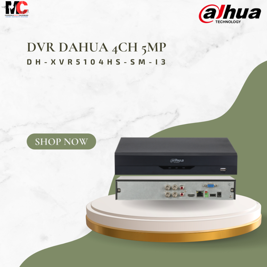 DVR DAHUA 4 CHANNEL XVR5104HS-5M-I3 WIZSENSE CCTV 4CH 5MP