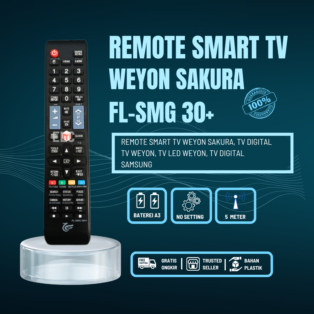 REMOTE UNIVERSAL 304+ Remote Smart TV Weyon Sakura,TV Digital Weyon,TV LED Weyon,TV Digital Samsung