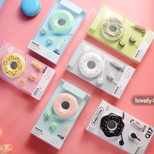 [Q-17] Headset Earphone Motif DONUTS DONAT Lucu / Wadah Earphone Bentuk DONAT Imut / Wadah Headset