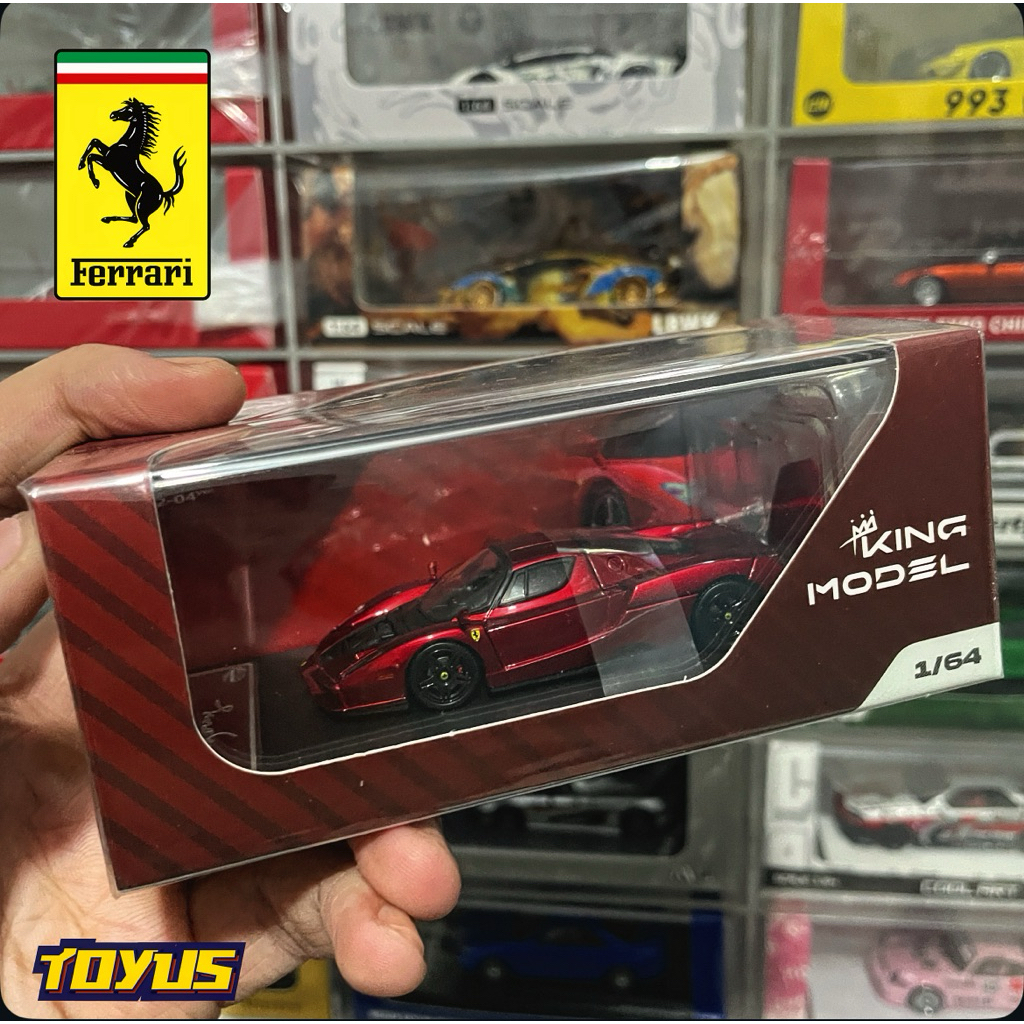 King Model - 1/64 Ferrari Enzo Metallic Red Openable Hood