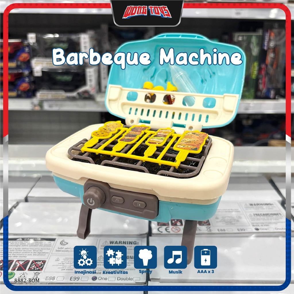 Barbeque Machine (8882-BOM) - Mainan Simulasi Tempat Panggang Griller Barbeque Musik Spray Asap