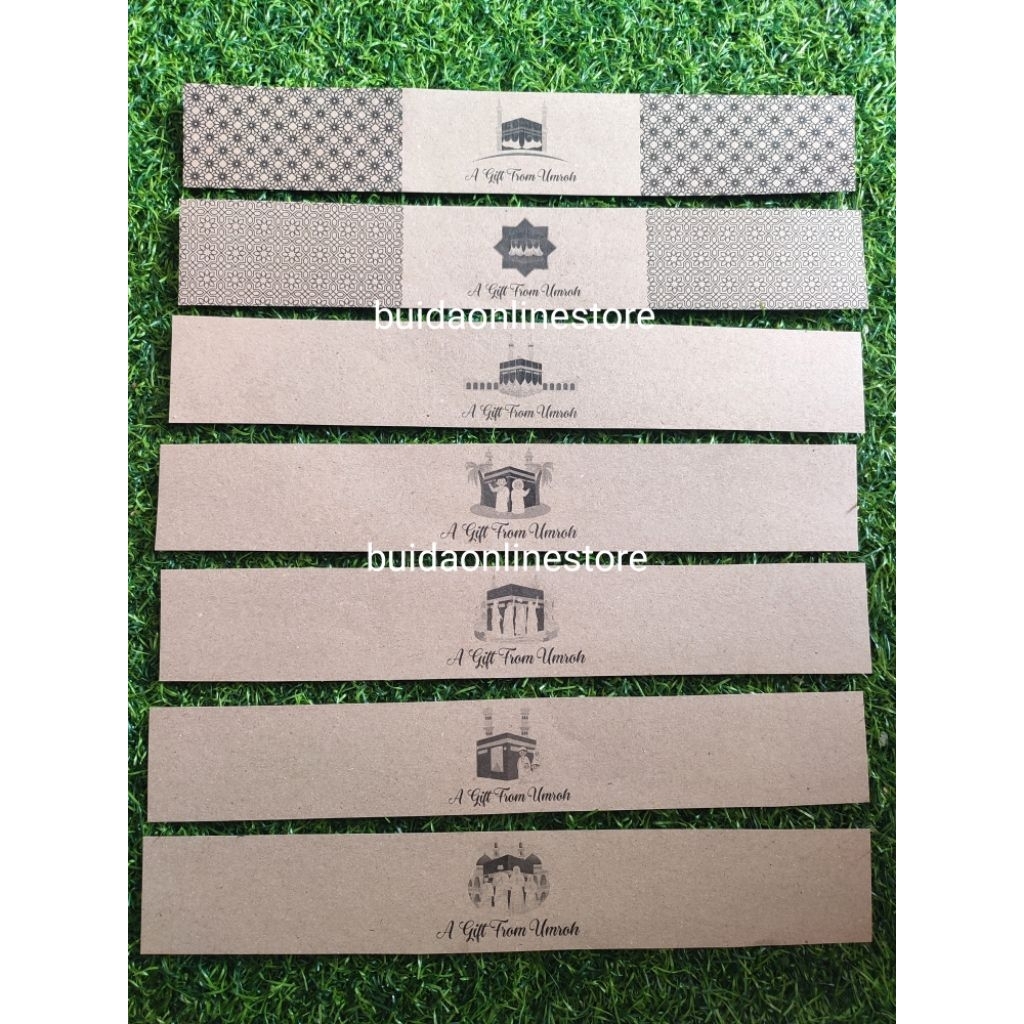 paperbelt kraft gift from umroh bisa custom tulisan / tambah nama bahan kertas kraft dekorasi kemasa
