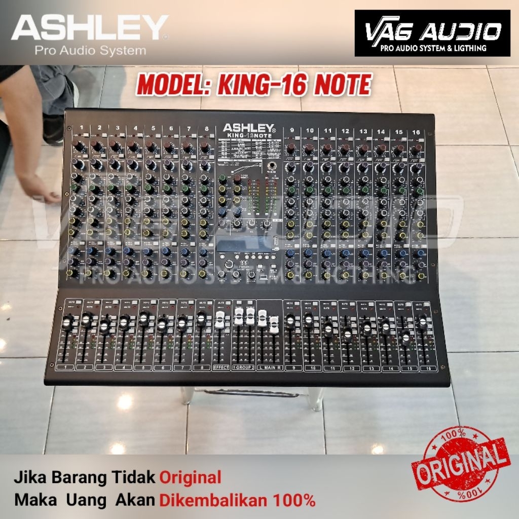 MIXER AUDIO ASHLEY KING 16 NOTE, 16 CHANEL, ORIGINAL ASHLEY