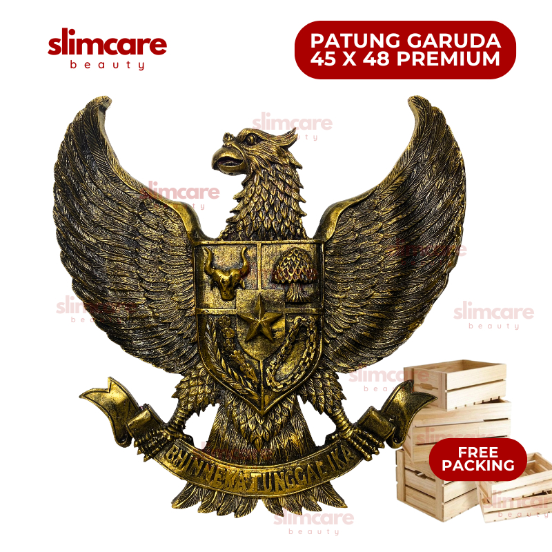 Hiasan Pajangan Patung Lambang Burung Garuda Pancasila 45X48 PREMIUM Indonesia 3D Tempel Gantung Dek