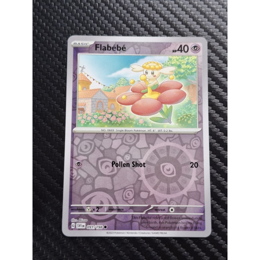 kartu pokemon original holo reverse flabebe 086/167 091/198