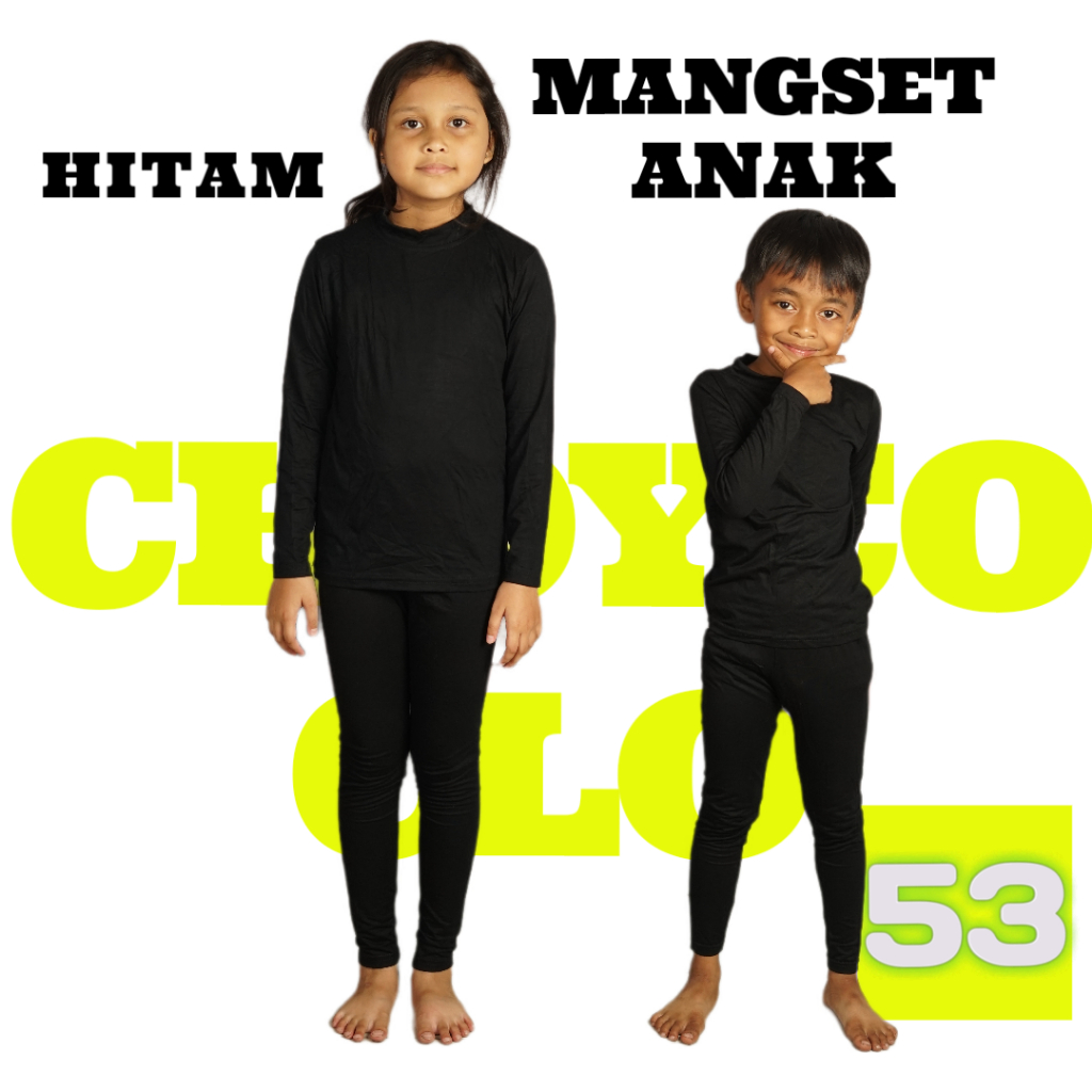 MANSET ANAK PEREMPUAN LENGAN PANJANG KAOS ANAK PEREMPUAN 4BULAN -11 TAHUN HITAM