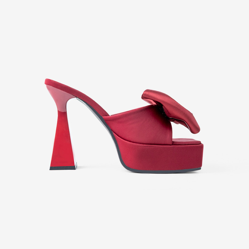 Lawrensia Rachel – Sandal Heels Limited Wanita Slip On Pita Satin Suede 12.5 Cm – JS005-18