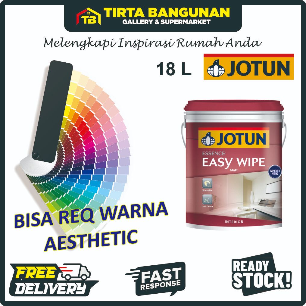 JOTUN CAT TEMBOK INTERIOR JOTUN EASY WIPE 18 KG / BISA REQUEST CUSTOM WARNA PUTIH