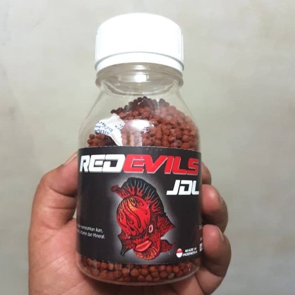 Pelet louhan Red devil JDL. 100gr. memerahkan dan mencerahkan louhan