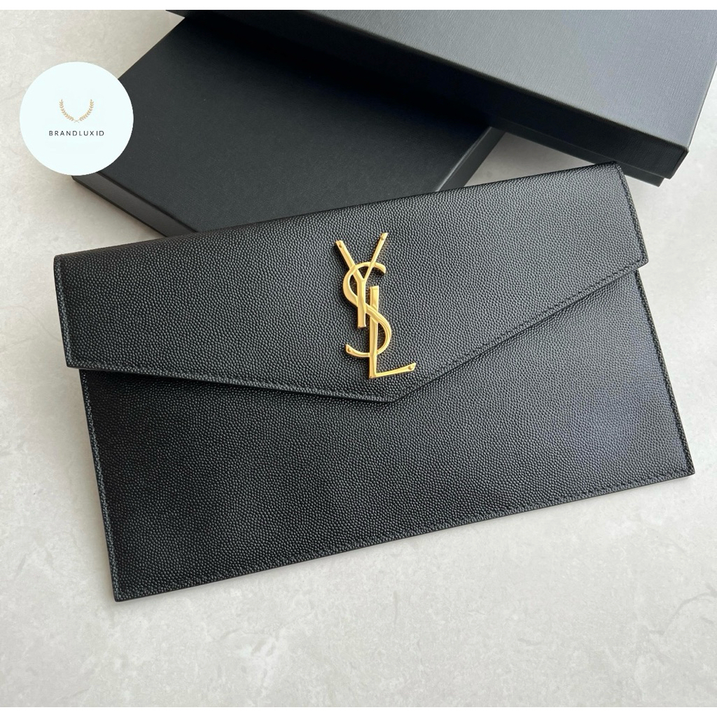 YSL uptown small envelope clutch Black GHW
