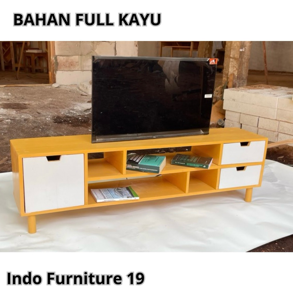 [Ready Stock] Meja TV kayu Mahoni|Rak TV Serbaguna UK 120