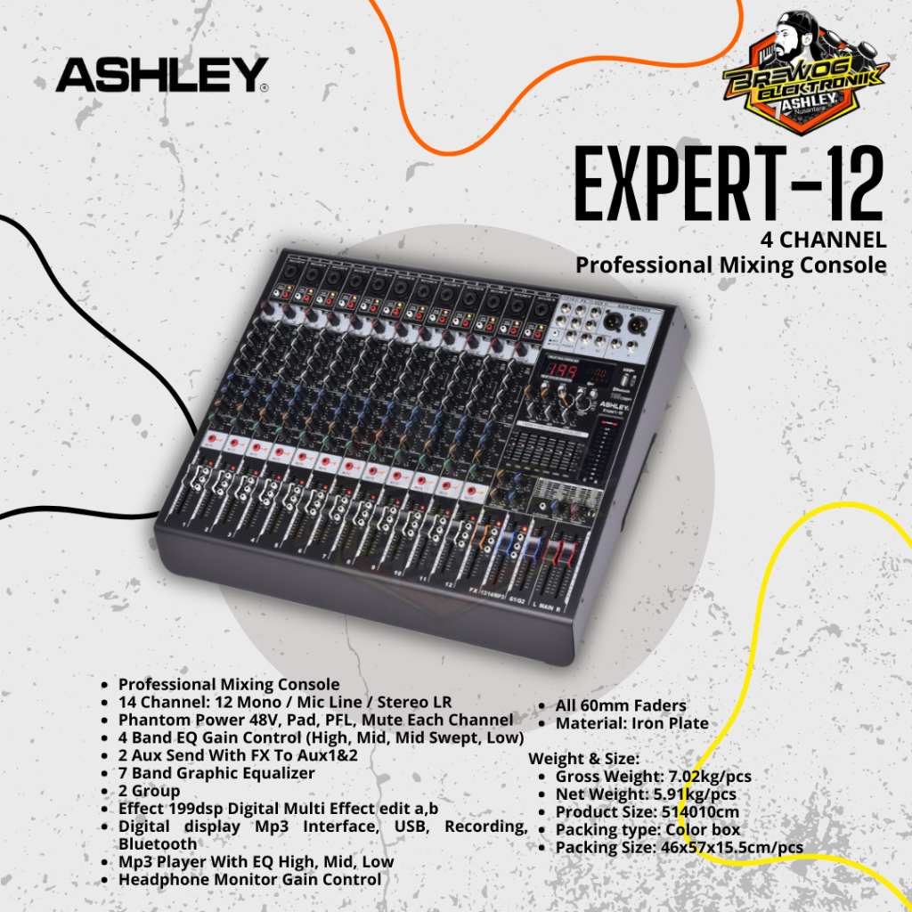 MIXER  EXPERT-12 ASHLEY 12 CHANNEL