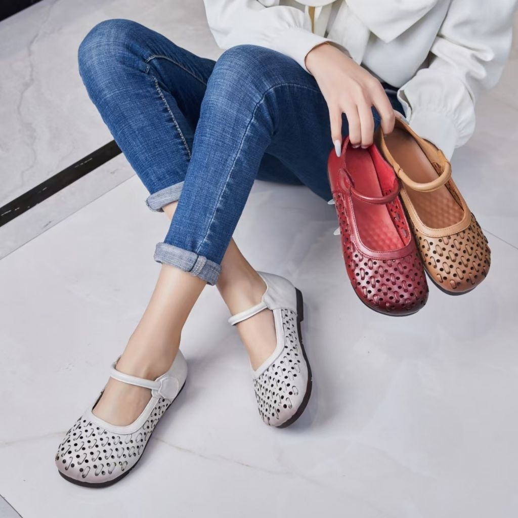 GRADE A / 3905 / SEPATU WANITA / KULIT SAPI / FLATSHOES / IMPORT