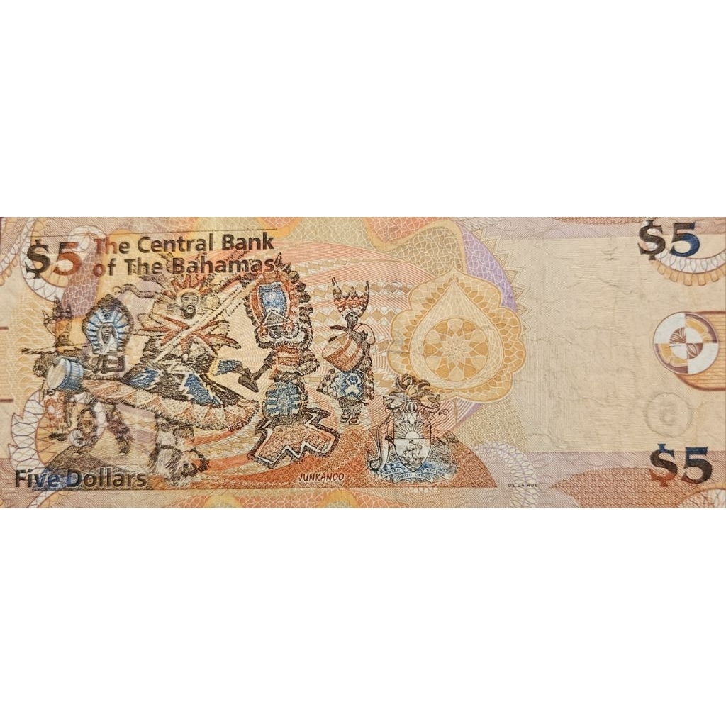 #Super super sangat murah langka Uang Asing Negara Bahamas 5 Dollar tahun 2013 Kondisi AXF Utuh Dija