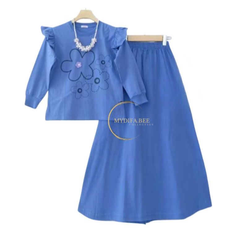 Bju Ngaji Baju Muslim Cewe 9-13Tahun Pakaian Muslim Kid Baju 2In1 Kids Swetelan 7 8 9 10 Taun Stelan