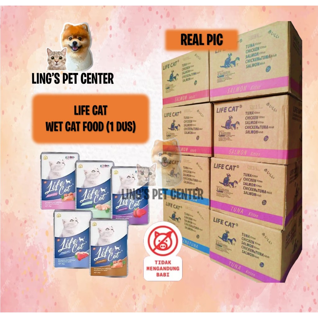 Life Cat Pouch Wet Food 1 dus / 24 Sachet Makanan Kucing Basah