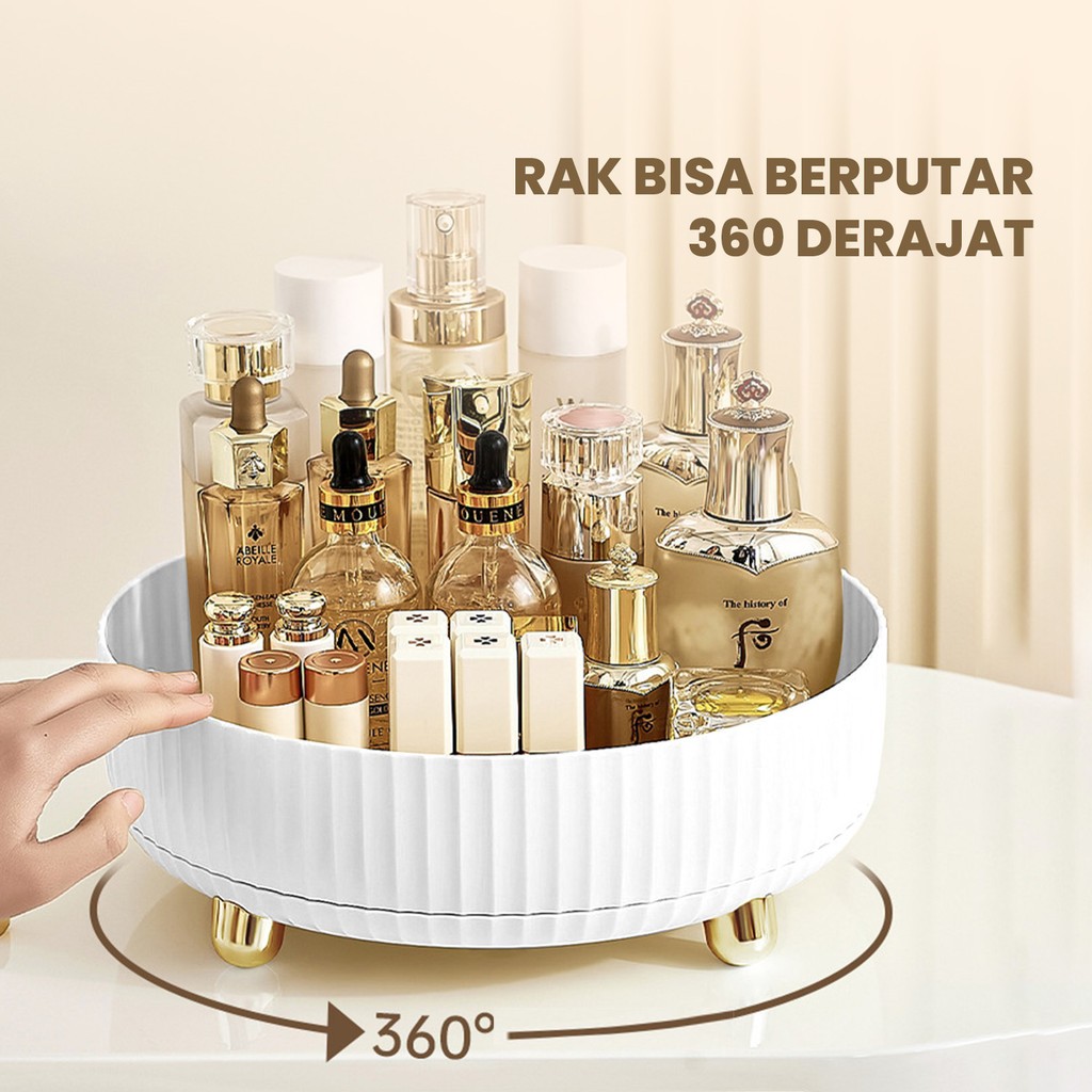 WPS705 SIZE BESAR - Wadah Penyimpanan Putar Rak Kosmetik Dapur Botol Bumbu Buah Cemilan Desktop Orga