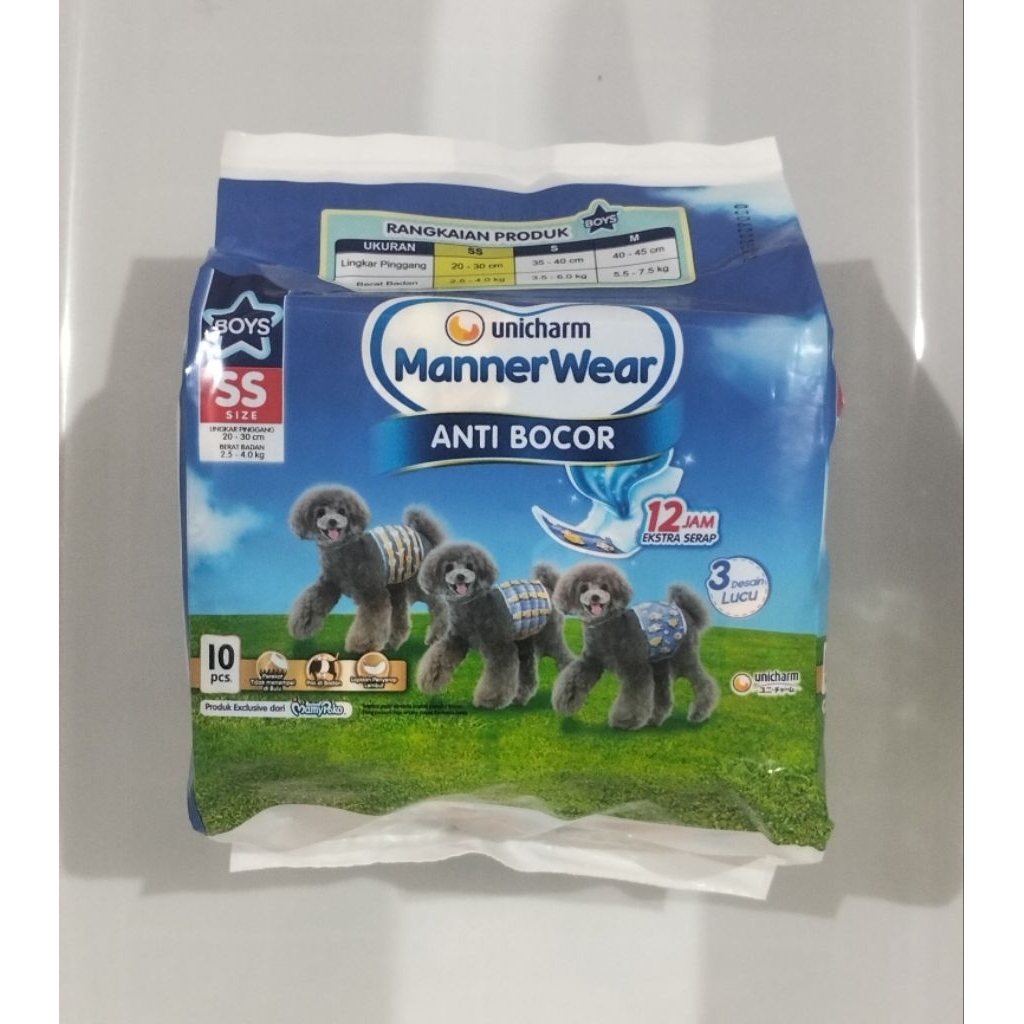 Manner Wear Boys Unicharm Popok Anjing Jantan