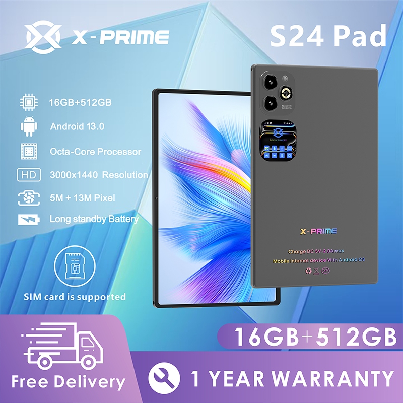 [COD] Ready Stock X-PRIME 2024 Tablet Murah 5G Baru Pad PC4-S24 10.1inch 16GB+512GB Tablet baru Tabl