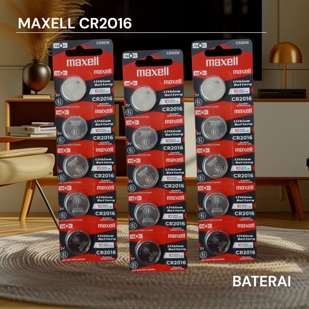 MAXELL Baterai Original Maxell CR2016 3v Lithium Battery CR 2016 Japan