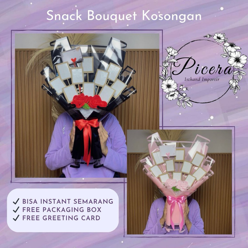 [READY BISA INSTANT SEMARANG] TERMURAH SIZE BESAR JUMBO Snack Bouquet Kosongan BUNGA MAWAR KAWAT BUL