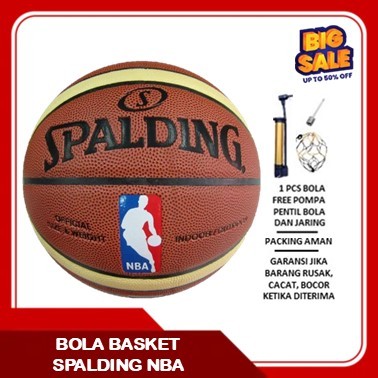 Basketball Spalding NBA Bola Basket Rubber PU Leather Grade Ori Anti Slip