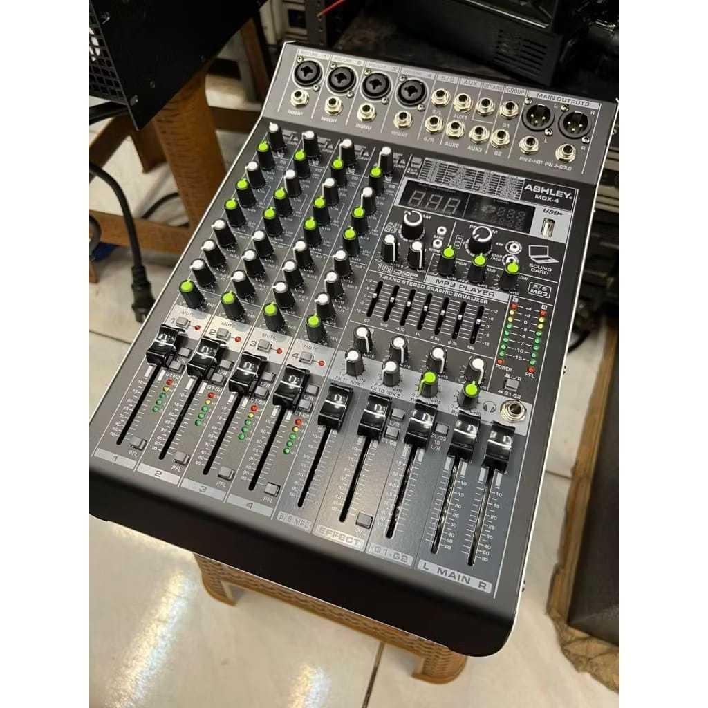 MIXER ASHLEY MDX-4 / Mikser ASHLEY MDX 4 Channel Original Efek 24 Bit - 256DSP