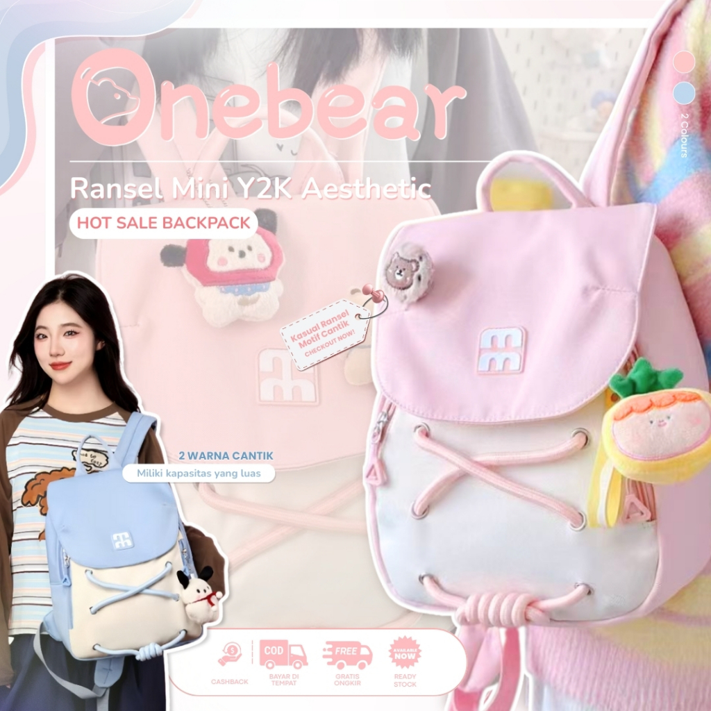 ready tas ransel sekolah wanita tas sekolah y2k aesthetic backpack Mini tas ransel cewek Ransel Mini