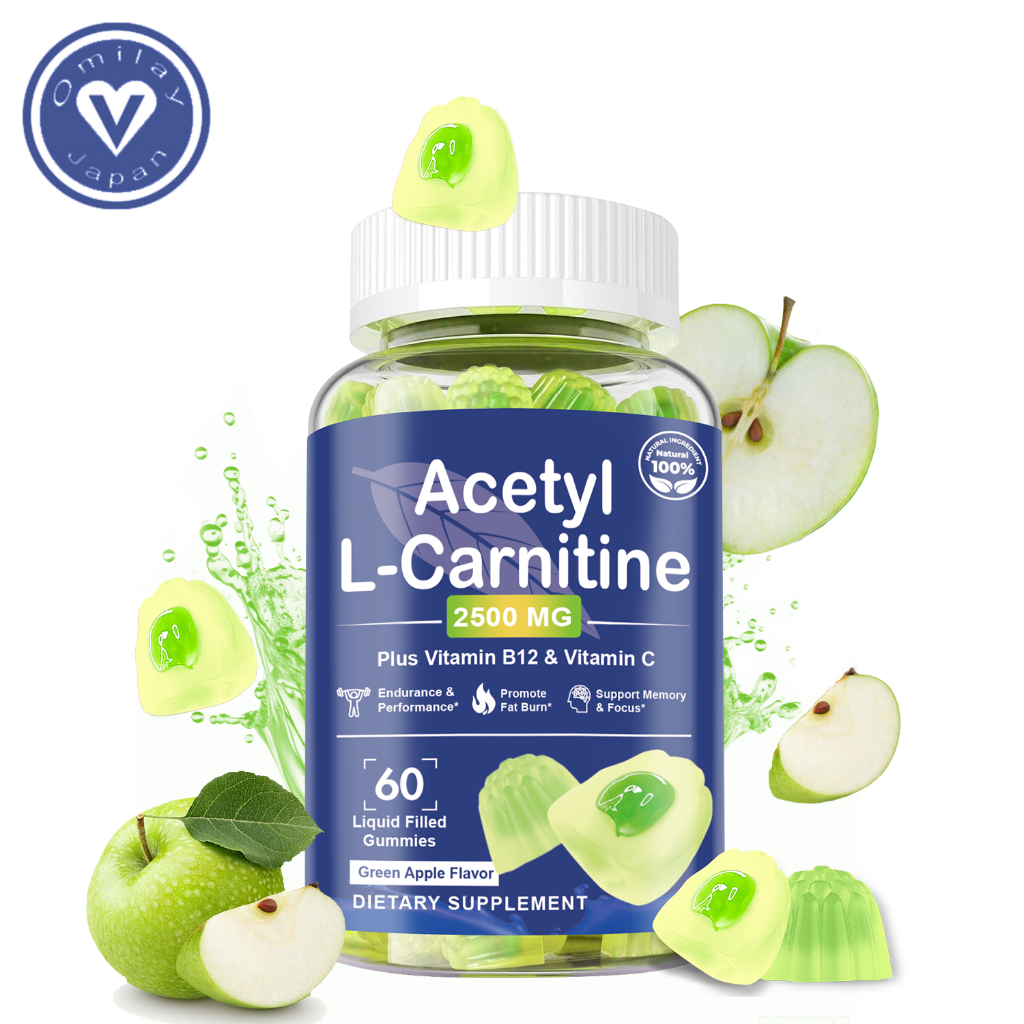 Omilay L Carnitine Gummy Suplemen Pre Workout Acetyl L Carnitine Slimming Fat Burner Gummies
