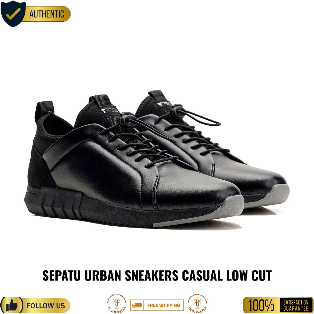 REYL MAN Sepatu Sneakers | SEPATU REYL MAN FLEXI - Sepatu Sporty Pria Sneakers Kasual Hitam
