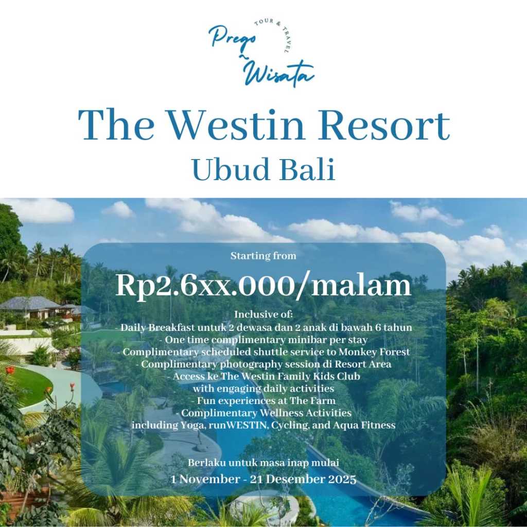 Voucher Hotel Promo Westin Resort Ubud Bali