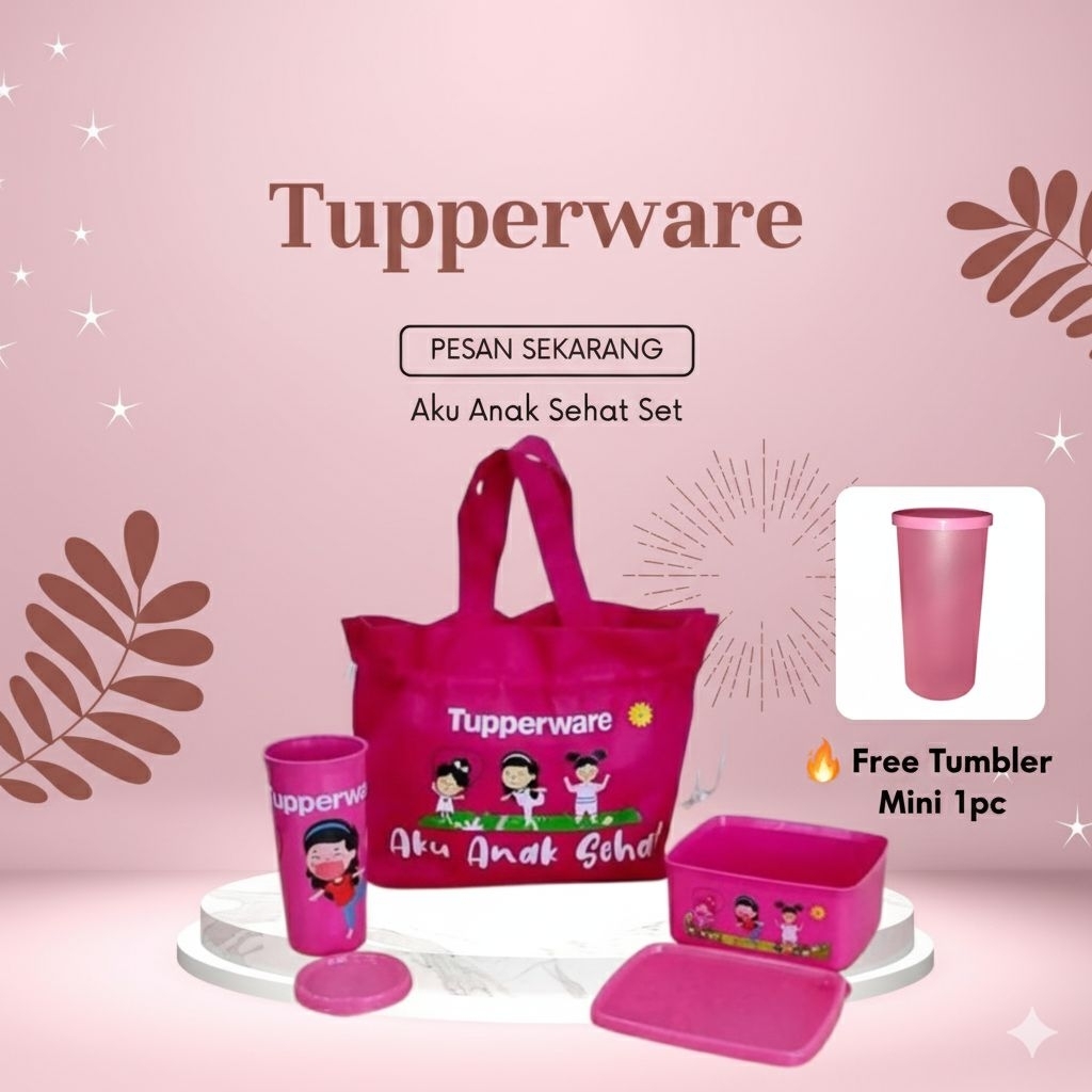 KOTAK BEKAL ANAK AKU ANAK SEHAT TUPPERWARE SET