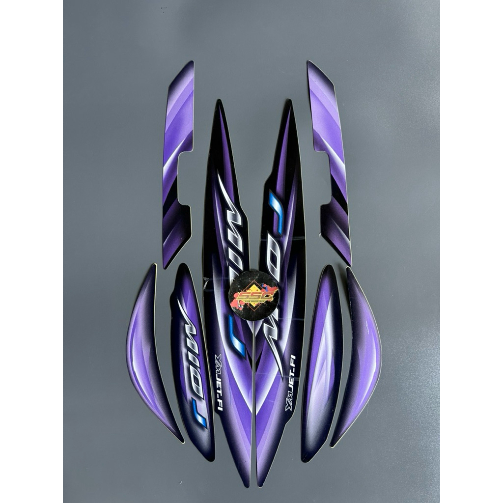 STRIPING STIKER MIO J 2011 ORIGINAL HITAM UNGU ORI