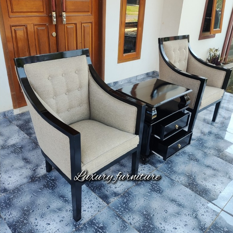 SOFA TERAS SET MEJA 2 LACI MINIMALIS KAYU JATI BERKUALITAS