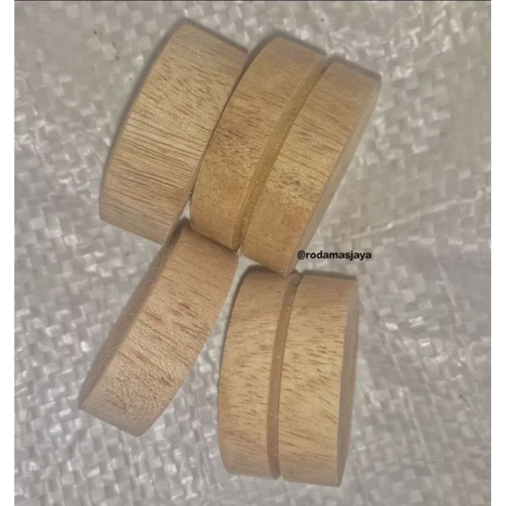 1 Set Roda Kayu Miniatur Truk Oleng Jumbo Diameter 10 cm