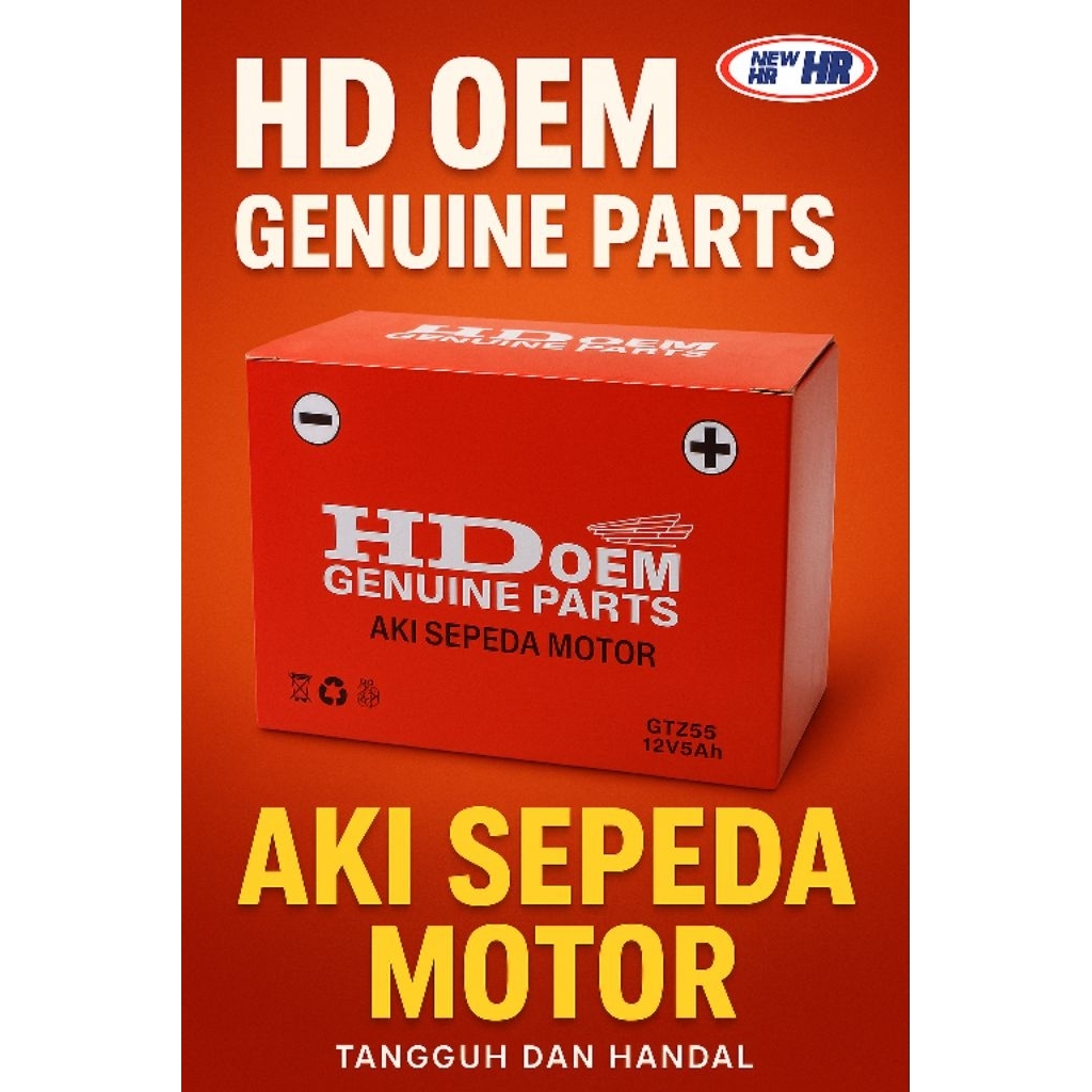 Aki HD.oem GTZ5s (aki kering) All New Matic [ Beat fi, Mio New, Scoopy fi dll ] ,Jupiter MX, Karisma
