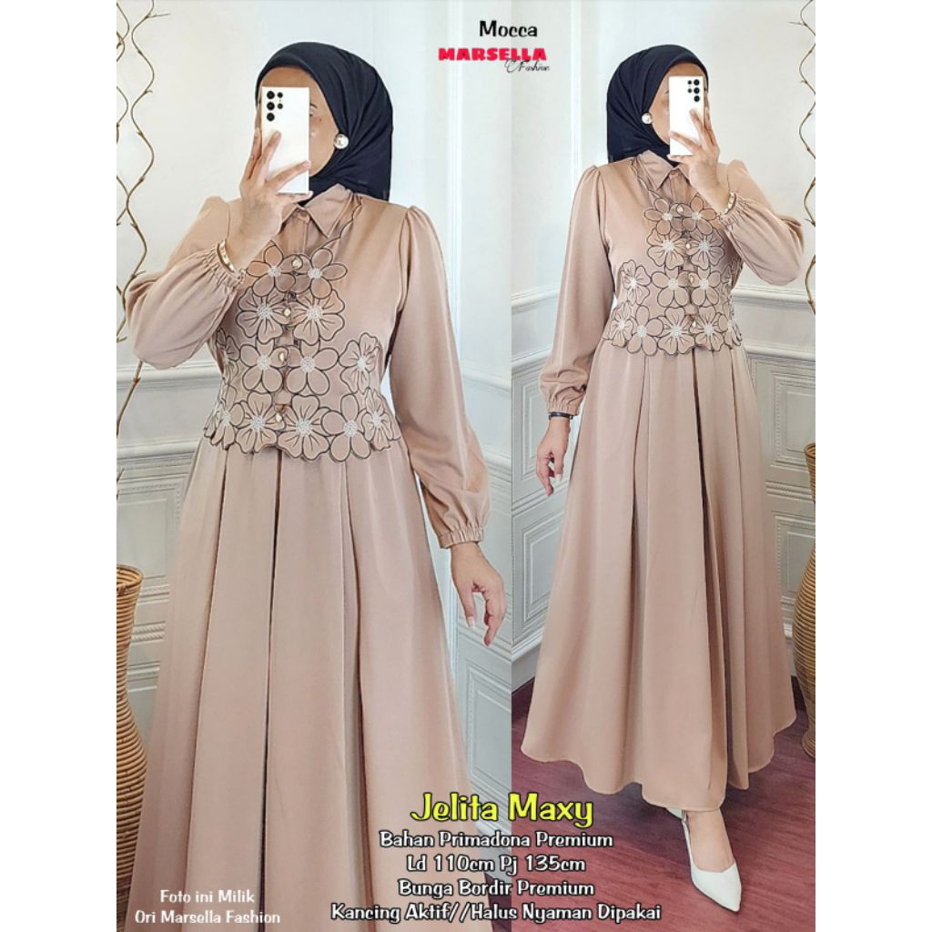 ( RESTOCK TERBARU ) GAMIS JELITA NAGISA NAGITA GISEL FARANISA DRESS PREMIUM ORI BY MARSELLA SIGNADIL